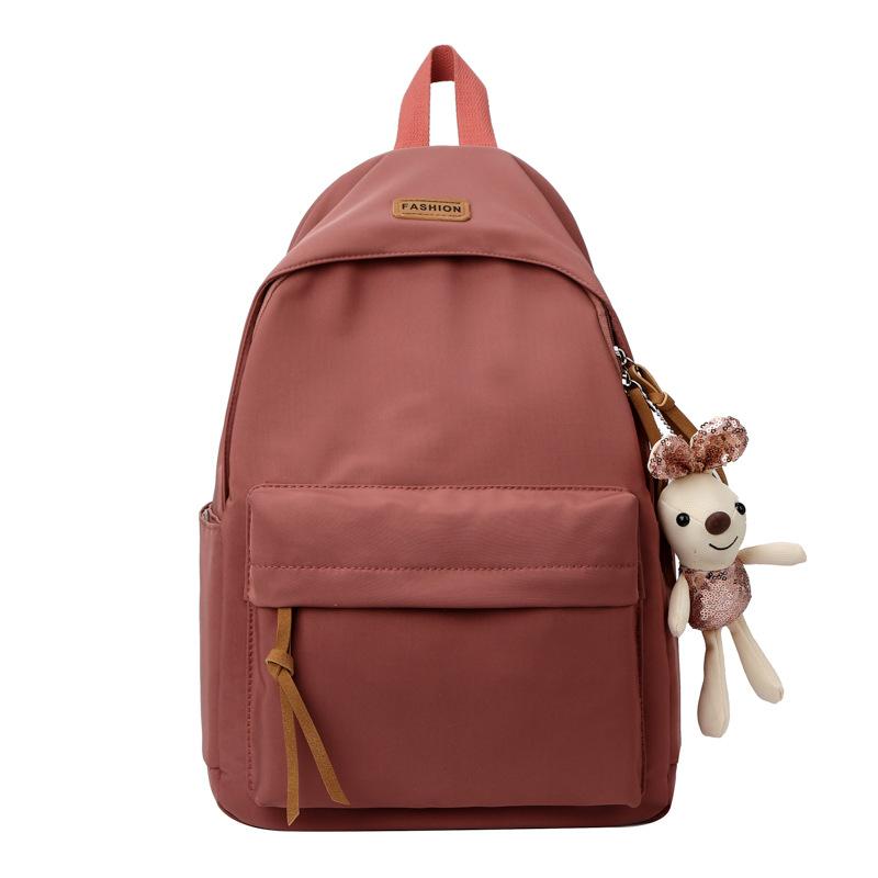 Schoolbag1011 new backpack women's Japanese Korean simple solid color junior high school high school student schoolbag simple large capacity backpack