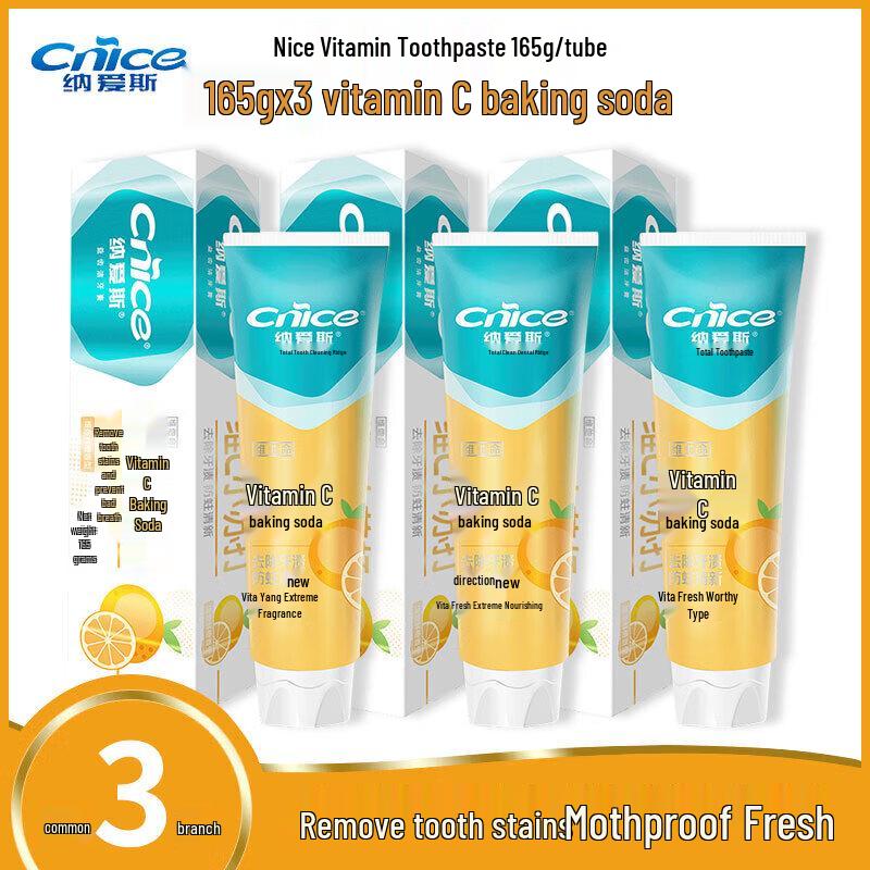 NICE Vitamin C Fresh Orange Mint Toothpaste 3-Pack