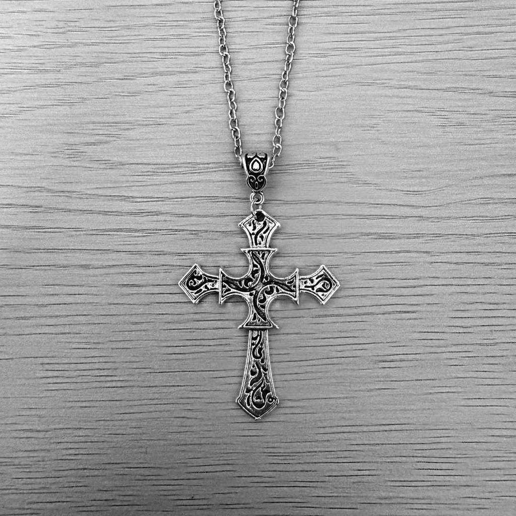 Men's Hip Hop Cross Pendant Necklace - Street Style Alloy Sweater Chain - Personalized Bestseller Jewelry