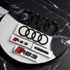 Passend für RS3 2016-2020 4-Ringe Logo ABS Schwarz Auto Motorhaube Frontgrill Emblem Hinterer Kofferraum Abzeichen Aufkleber RS3 Emblem AUD Sport Emblem