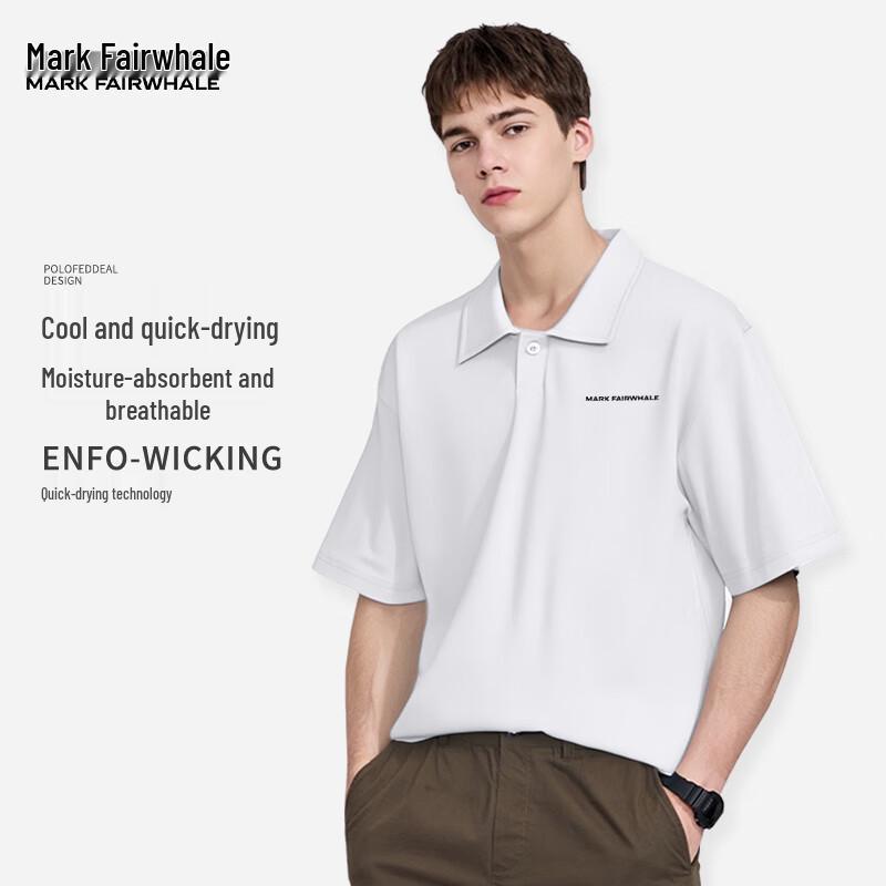 

Mark Fairwhale Men s Ice Silk Letter Print Polo Shirt 2XL