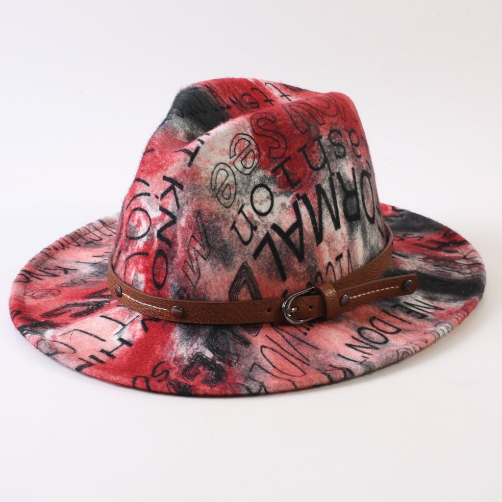 New European and American style letter printing fashion top hat men's and women's fashion jazz hat sunscreen sun hat