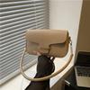 Light luxury simple splicing small square bag lock buckle versatile trend niche new portable messenger shoulder bag