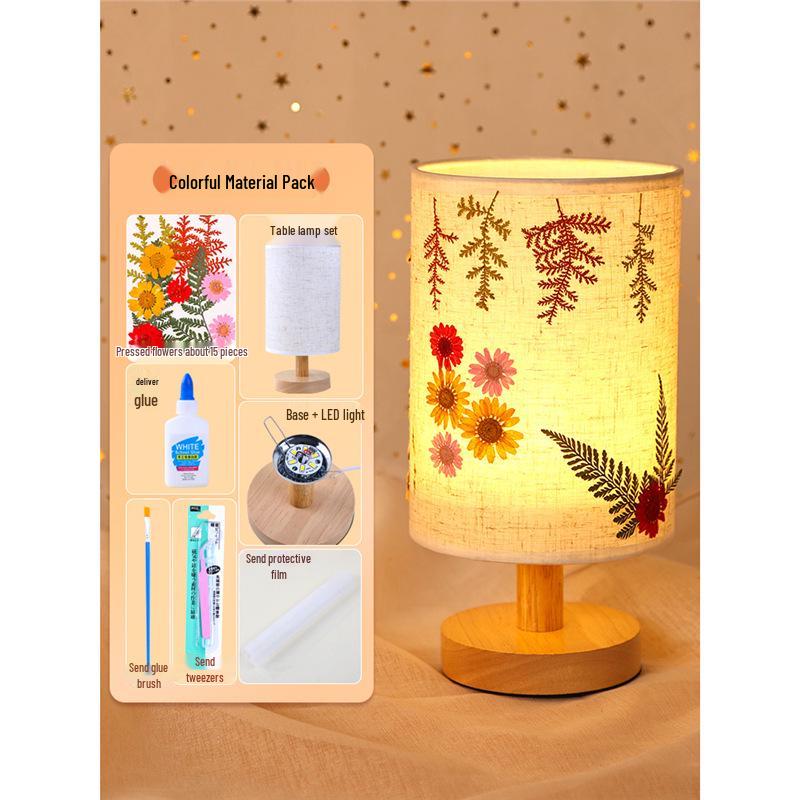 Dried Flower Embossed Table Lamp DIY Kit - Creative Gift for Team Building and National Day Festivities