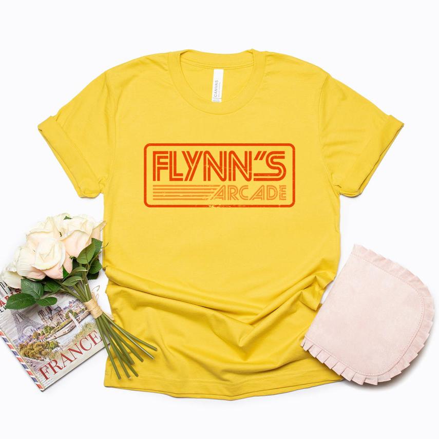 Flynns Arcade Shirt Fresca Maglietta Grafica Retrò Vintage Estetica Retrò Anni '80 Magliette Regalo per Fan del Film Tron T-shirt Harajuku Top