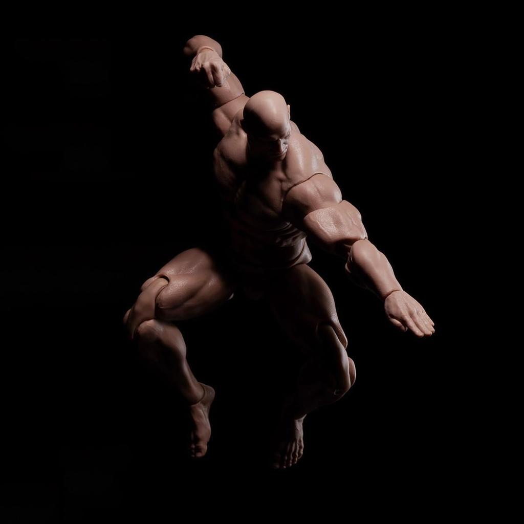 1/12 Scale Male Action Figure, 6-Inch Super Flexible and Powerful Muscle Man Figure, Cartoon Character Body Series