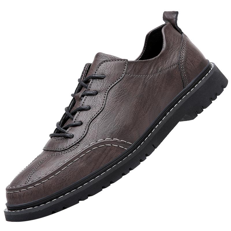 

Модная мужская обувь Новое поступление Мужская повседневная обувь Кожаные мужские деловые мужские туфли Оксфорды Дышащие мужские туфли Мокасины Лоферы 44 серый