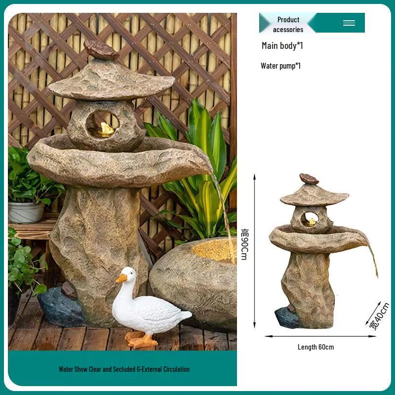 Outdoor Balcony Garden Fish Pond Fountain