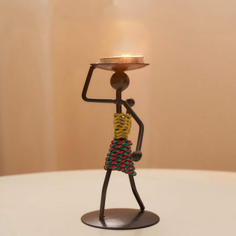 Vintage Metal Candlestick Handmade Iron Candle Holder Creative Crafts Miniature Wrought Holder