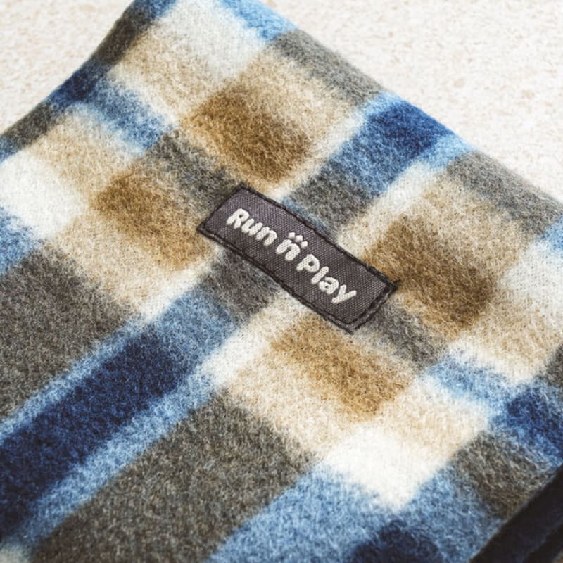 [Pet] Check Pattern Scarf Navy