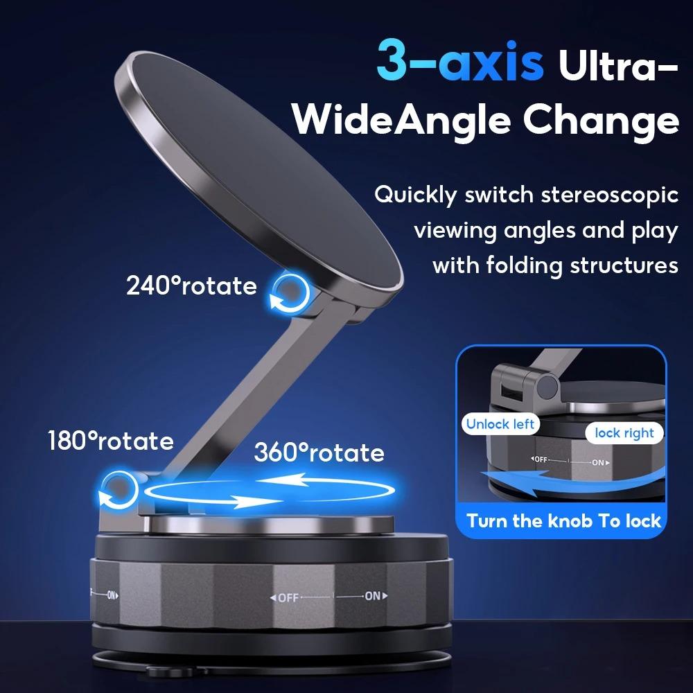 Biltelefonhållare, Magnetisk biltelefonhållare, Vakuumfäste för telefon, Bred kompatibilitet 360 graders roterbar sugkopp Nej