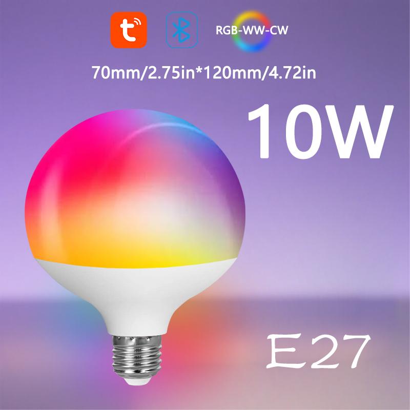 Tuya Smart Bluetooth LED Bulb 220V 10W12W E27B22 Base LED Light RGB Smart Life APP Remote Control Gateway Accessible
