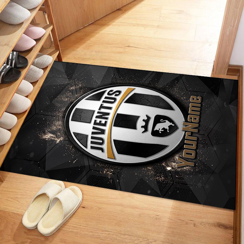 Juventus Customize Text Floor Rug Office Rug Suitable for Dormitory Entryway Outdoor Game Room Antislip Carpet Office Home Decor Gift for Festivals