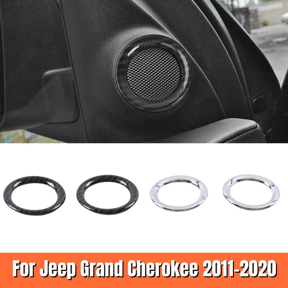 ABS Chrome Decor Ring Car Styling Accessories Front Door Sound Stereo Speaker Cover Trim Fit For Jeep Grand Cherokee 2011-2020