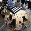 Black Cat Round Area Rug,Carpet Rug for Living Room Bedroom Sofa Playroom Decor,Non-slip Floor Mat