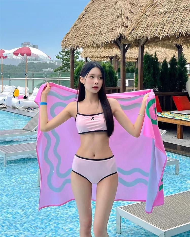 Korean Dongdaemun Sweet Style Bandeau Camisole Split Swimsuit