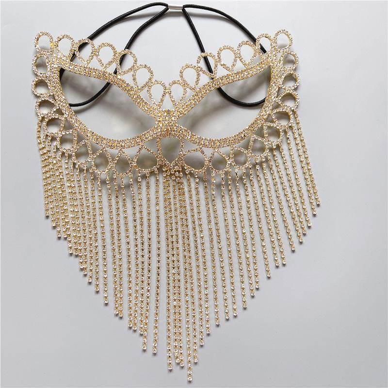 

Модная новая полнолицевая маска со стразами, рождественская маска для выпускного вечера с кисточками, аксессуары