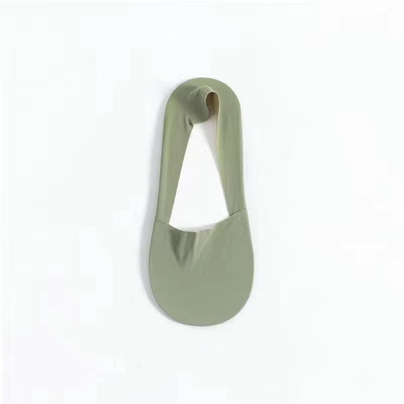 Women's Summer Thin Crew Socks - Low Cut, Non-Slip, Heel-less, Seamless Ice Silk, Pure Cotton, Solid Color.