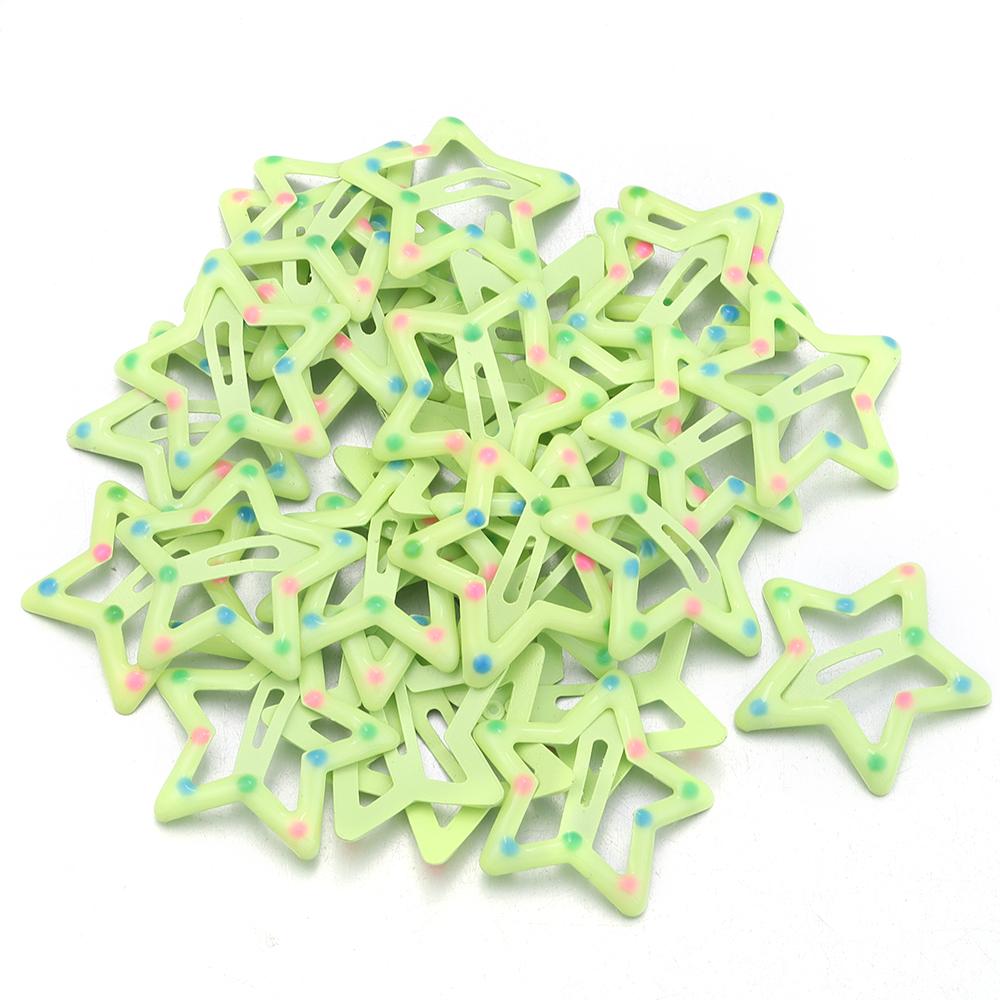 30 Stück/Los Pünktchen Stern Haarspangen Bunt Y2K BB Haarnadeln Metall Druckknopf für Schmuckherstellung Niedliche Spangen Haaraccessoires
