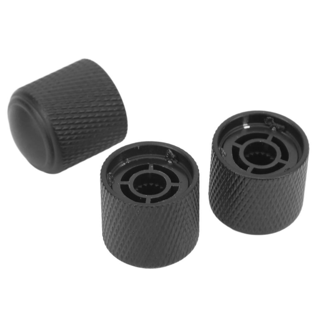3Pcs Metal Dome Knobs Electric Guitar Volume Tone Control Aluminum Alloy Instrument Accessories Black