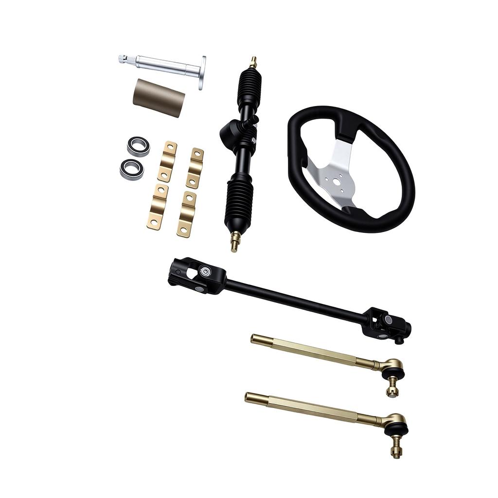 270mm Steering Wheel Kit with 380mm Steering Shaft 440mm Rack and Pinion 150mm Steering Column 80mm Sleeve for Go Kart