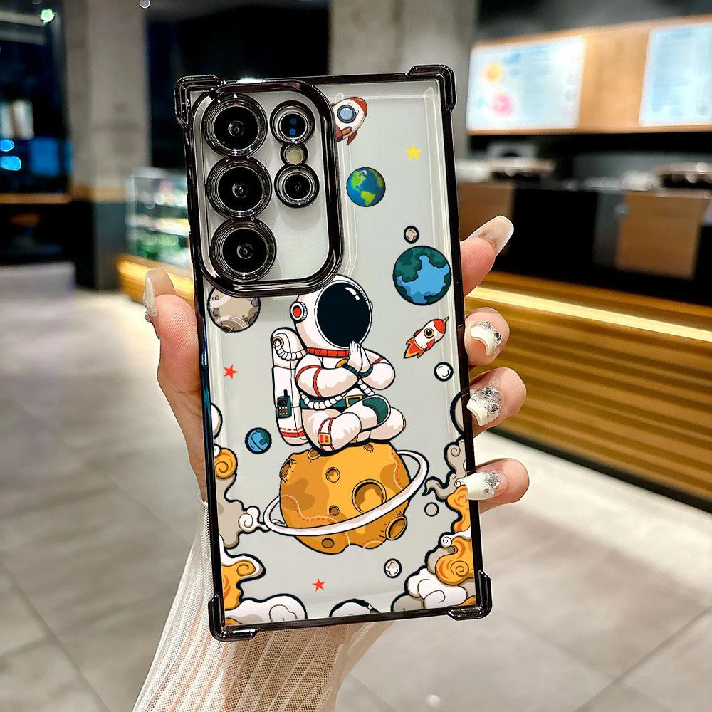 Cute Astronaut Planet Spaceman Coque For Galaxy S26 Ultra Phone Case For Samsung S26 S25 S24 S23 S21 Ultra S20 FE S25 Plus Cover