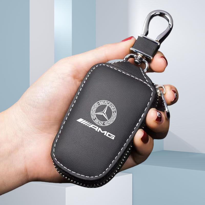 

Leather Car Remote Key Case Cover Holder Shell Fob for Mercedes Benz A B C E GL S GLA GLK CLS Class AMG W204 W205 W212 W463 W176 чёрный