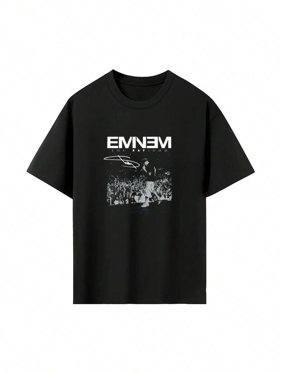 

Unisex s Emmylou Slim Shady Graphic T-Shirt - Black With White Signature Print XL