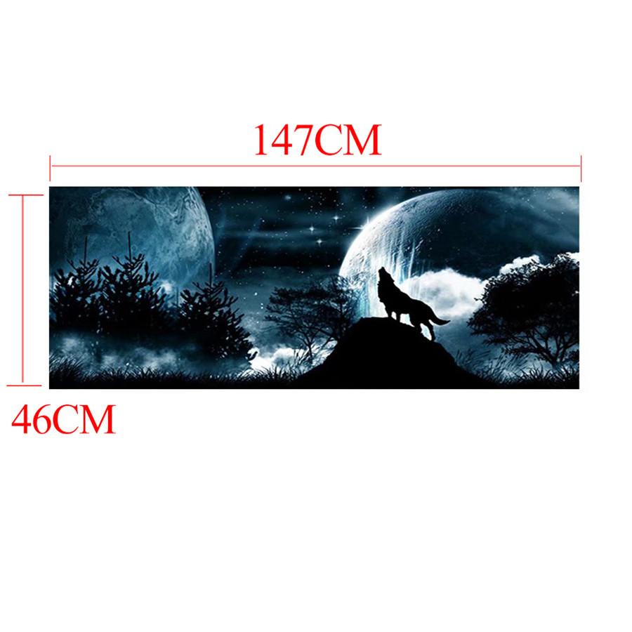 18"x58" Car Rear Window Sticker Wolf Howling To The Moon Galaxy Style Universal