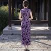 Purple Sleeveless Flocked Cheongsam 1011 New Summer New Chinese Style Improved Young Slim Daily Dress Women
