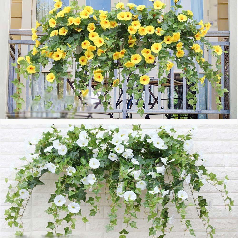 Basket Wedding Hanging Vine Artificial Flowers Fake Morning Glory Silk  flower Artificial Plants