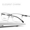 Unisex Metal Half Frame Glasses Plastic Lens Lightweight Nearsighted Eyewear Spectacles No for Business