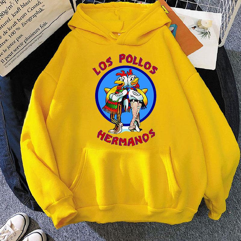 

LOS POLLOS Hermanos с буквенным принтом, мужская уличная одежда, толстовки унисекс, осенняя толстовка высокого качества, пуловеры с курицей и братьями
