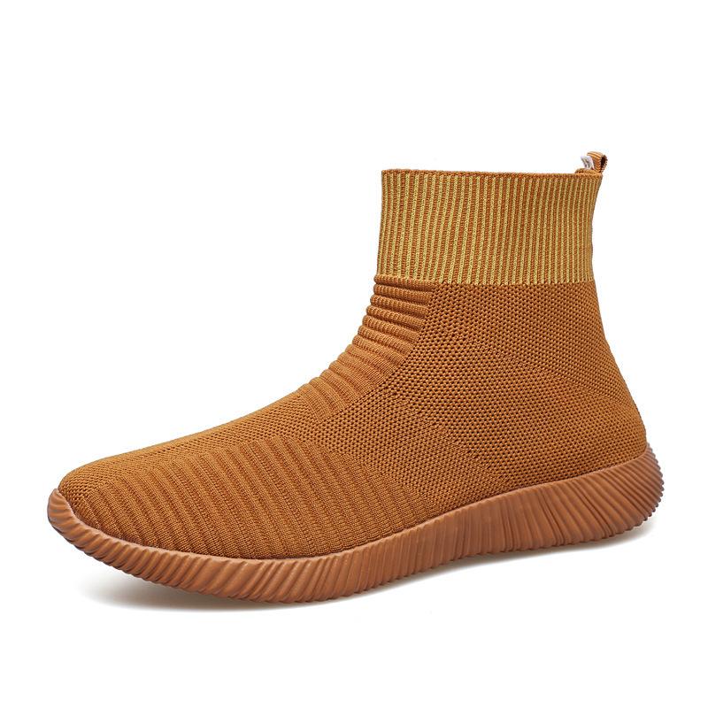 

Трансграничные большие размеры, туфли-лодочки средней высоты на одной педали, повседневные туфли, с увеличением роста, легкие, эластичная мягкая подошва, нескользящие 35 коричневый