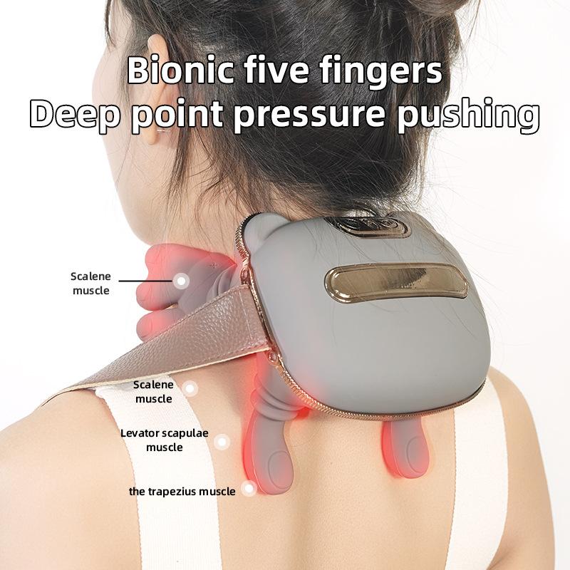 Neck Shoulder Massager Finger Pressure Shiatsu Neck Back and Shoulder Massager Electric Kneading Neck Deep Massage Muscle Relax