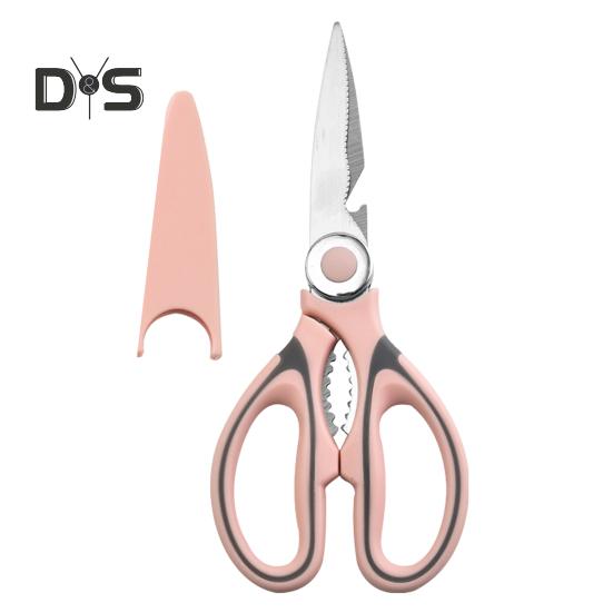 Kjøkkensaks Kyllingbeinsaks Anti-skli komfortsaks i rustfritt stål med beskyttelsesveske Multifunksjonell kraftig saks