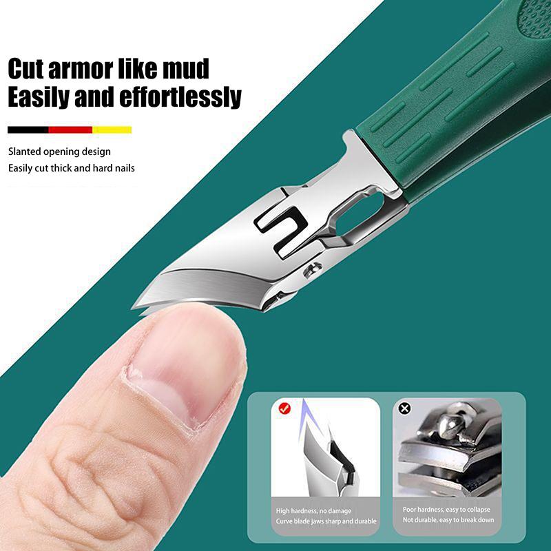 Wide Jaw Slanted Nail Clippers - Curved Cutting Toenail Trimmer Nail Cutter for Precision Nail Care