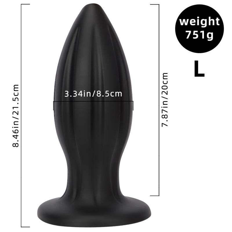 Black Yu'er Sucker Rear Court Big Anal Plug Fisting Training Soft Anal Expansion Silicone Super Large Anal Plug Dildo