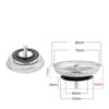 Sink Strainer Stainless Steel Drain Filter for Kitchen Bathroom Bathtub Toilet Basins Fine Mesh Debris Catcher No Tools Needed