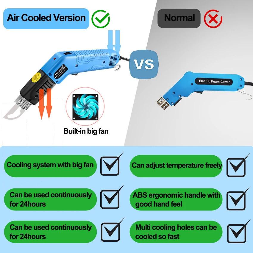 Electric Air Cool Hot Knife Foam Cutter Tool Machine Portable Slotting Groove Styrofoam Polystyrene Fabric Rope Cutter