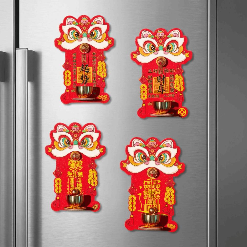 Dopamine Cartoon Lion Doorbell Creative Chinese New Year Ornament Entrance Door Bells  Living Room