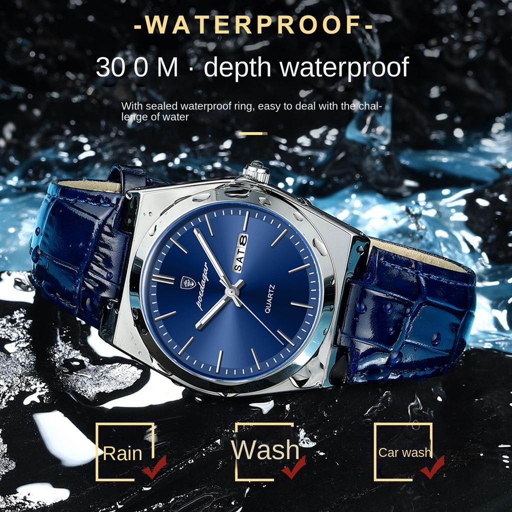 Top-Marke Ultra-dünne Herrenuhr Wasserdicht Neue Quarz Luminous Modeuhr