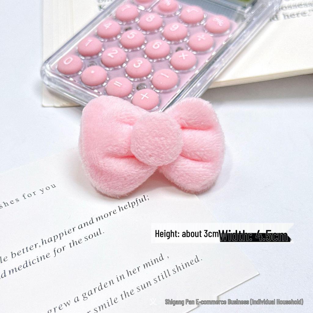 Plush Bow Hair Clips - DIY Handmade Fabric Accessories for Kids
