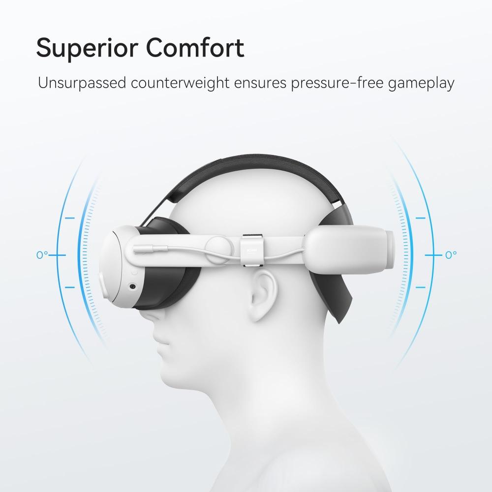 [KIWI Design] Head Strap for Quest 3 6400mAh Ergonomic Design Soft Cushion MetaQuest 3 Compatible Accessories