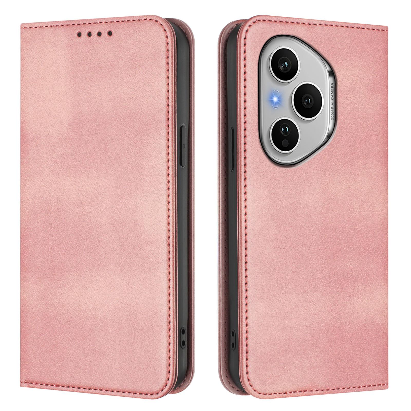 

Для Honor 400 Pro 5G (Глобальный) Чехлы-кошельки с ретро-текстурой, блокирующие RFID, кожаный чехол для телефона Pink