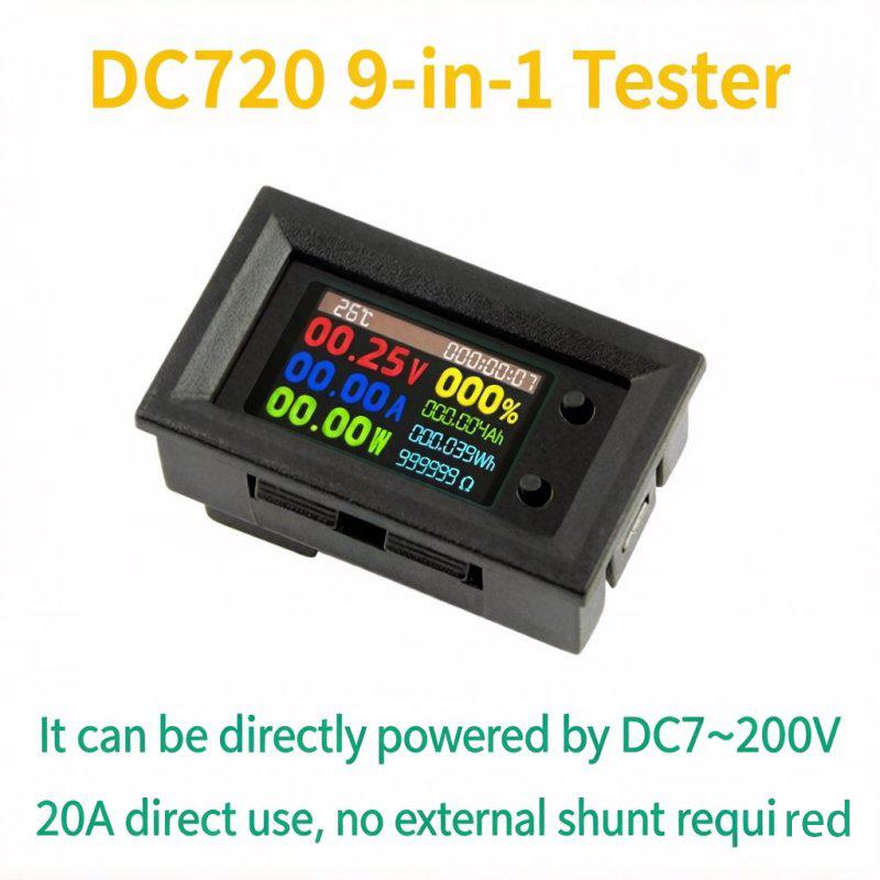 LIZAO DC 0-100V/200V Digital Voltage Current Power Meter 10A/50A/100A Dual Display Panel Meter