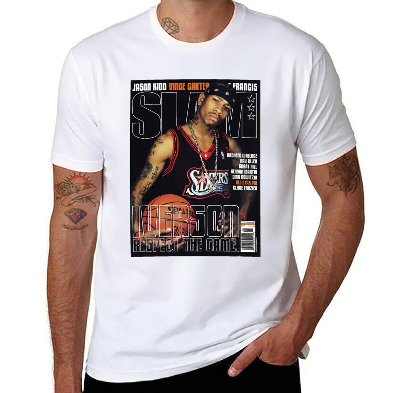 Slam Magazine Issue 42 Allen Iverson Tshirt Street Wear Tshirts Oversize Anime Plain Black T Shirts Unisex S