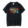 February 1974 Limited Edition Vintage Style Year Of Birth Funny Birthday T Shirt Vintage Washed Stretched Soft Slightly Fashion