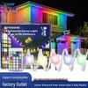 Solar LED Multicolor Outdoor Eaves Light, Waterproof RGB with Bluetooth Remote for Courtyard Decoration