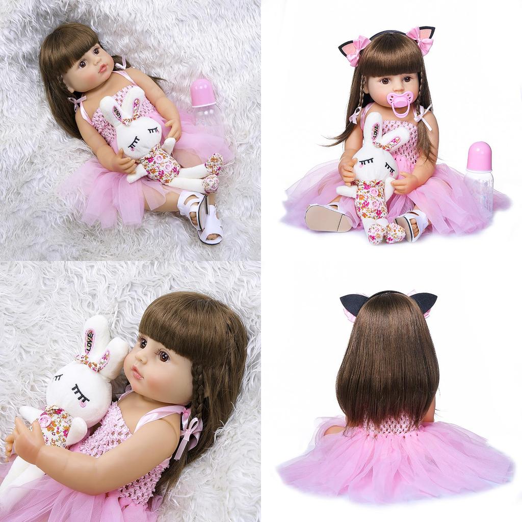 Originalpuppe Reborn Baby Kleinkind Mädchen Weich Vollsilikon Badespielzeug Geschenk**